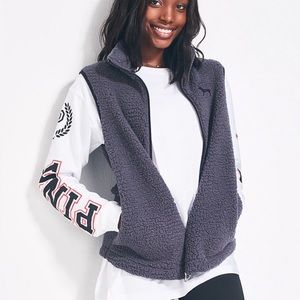 VS PINK Sherpa Vest Gray